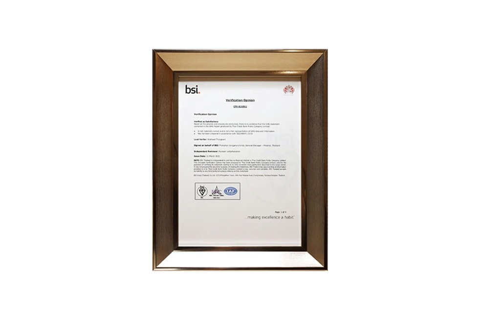 ISO 14064-1 Certification from BSI Group (Thailand)